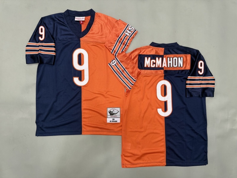 Men 2025 Nike Chicago Bears #9 Mcmahon blue orange Throwback Limited NFL Jersey style 001->chicago bears->NFL Jersey